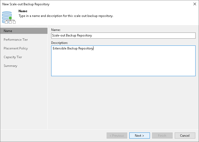 Step 2. Specify Scale-Out Backup Repository Name