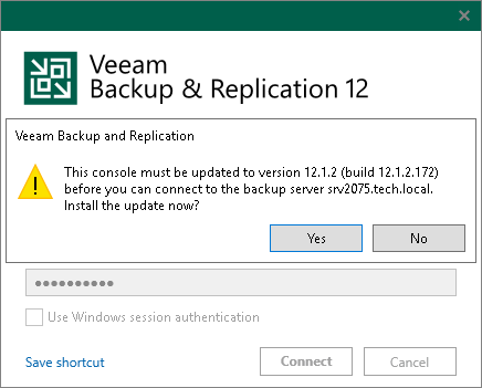 Upgrading Veeam Backup & Replication Console