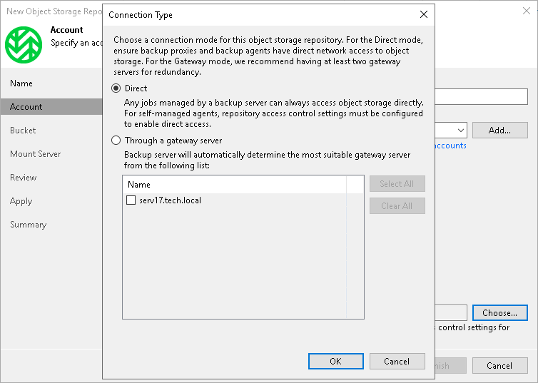 Step 3. Specify Object Storage Account