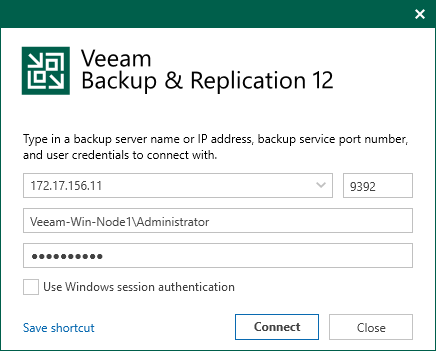 Accessing Veeam Backup & Replication Console
