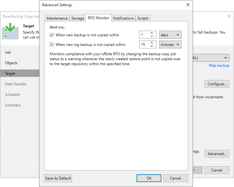 RPO Warning Settings