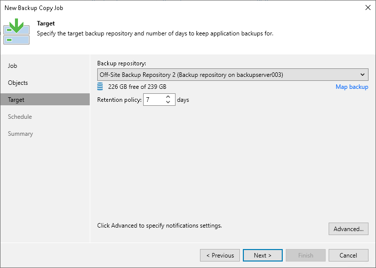 Step 4. Define Backup Copy Target