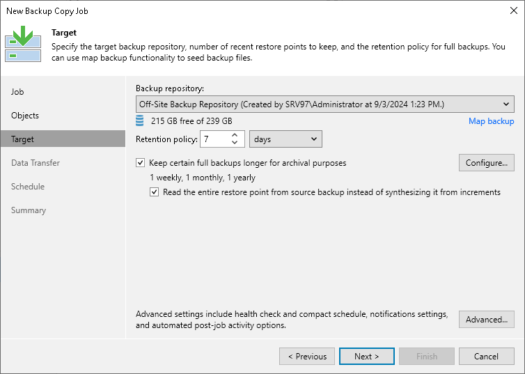 Step 4. Define Backup Copy Target