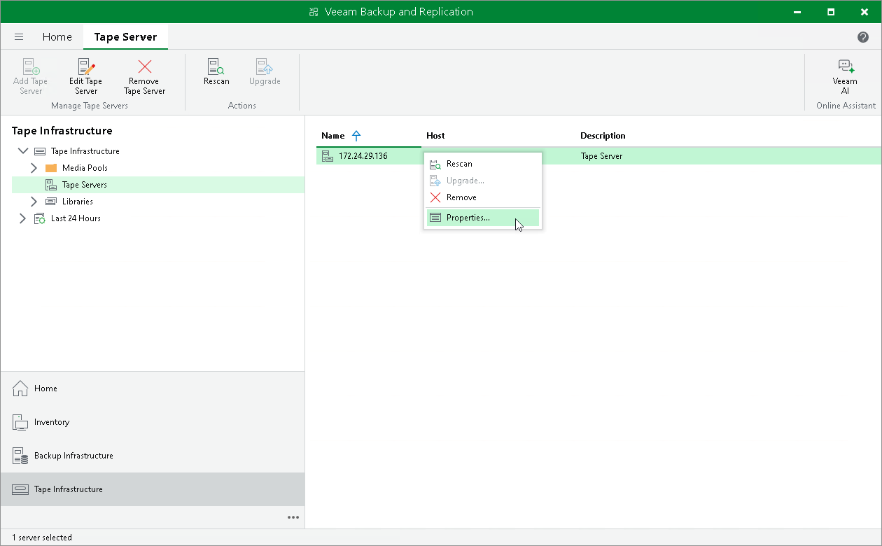 Modifying Tape Servers