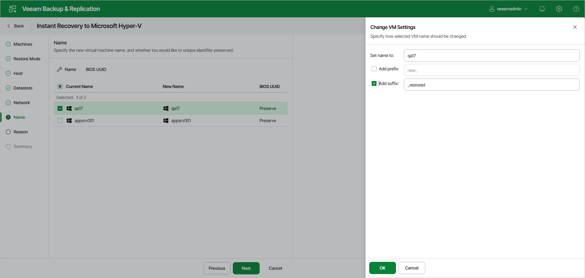 Configure Name - Web UI