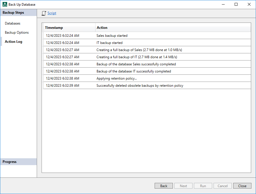 Step 4. Monitor Backup Process