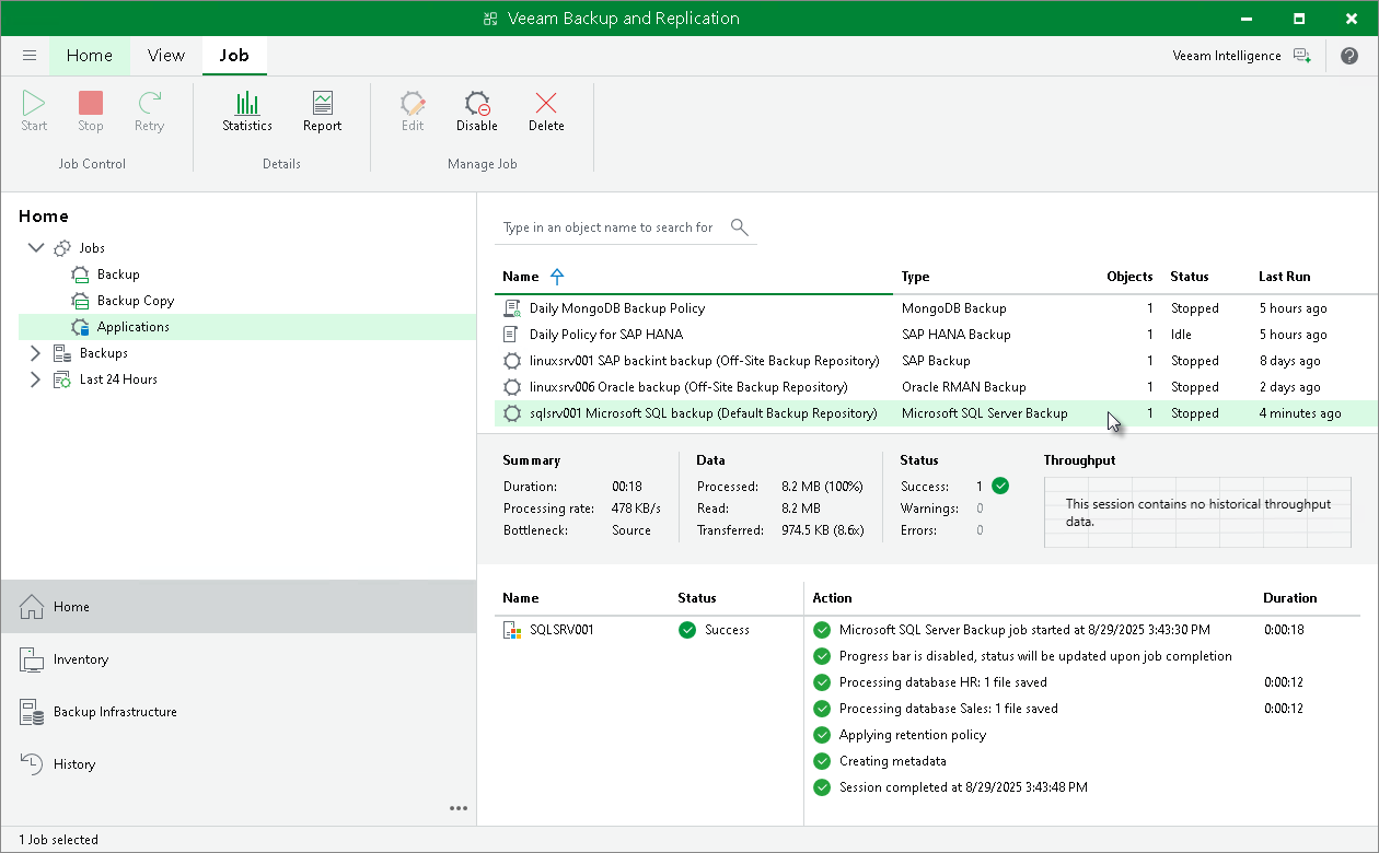 View Details of Backup Process