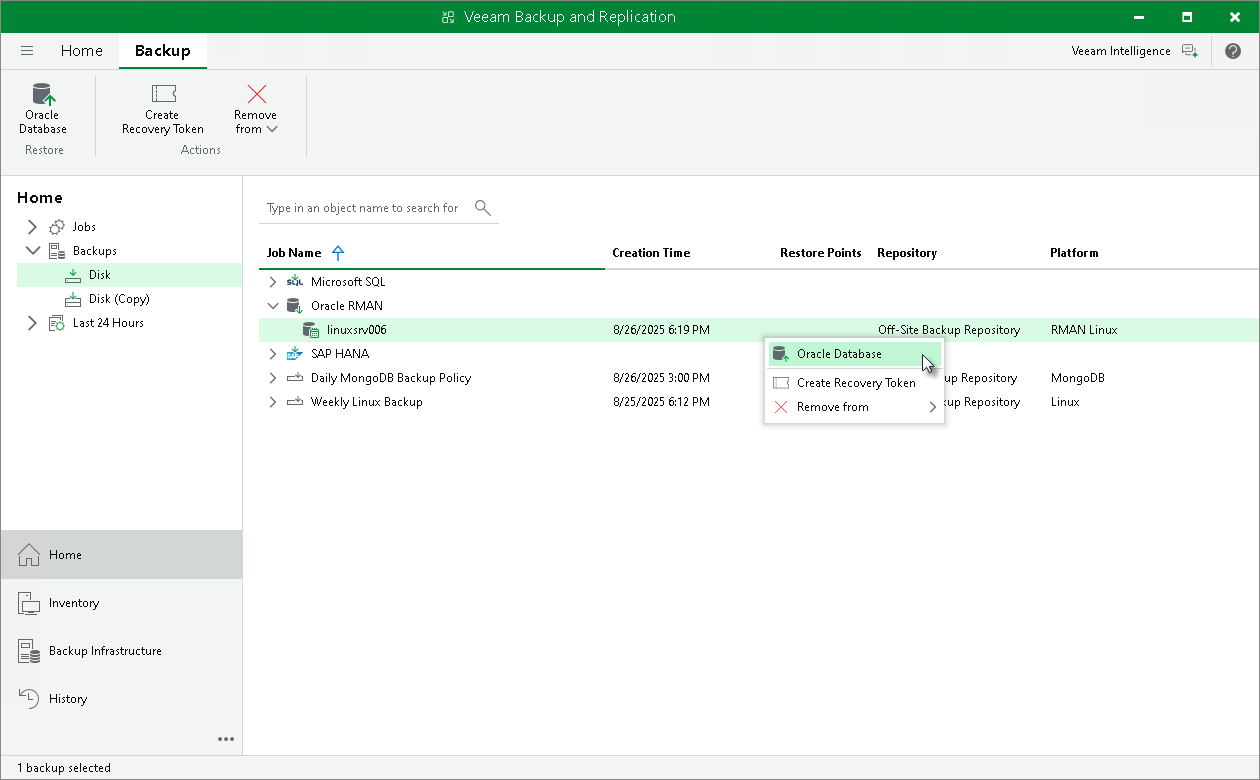 Restore From Oracle RMAN Backup