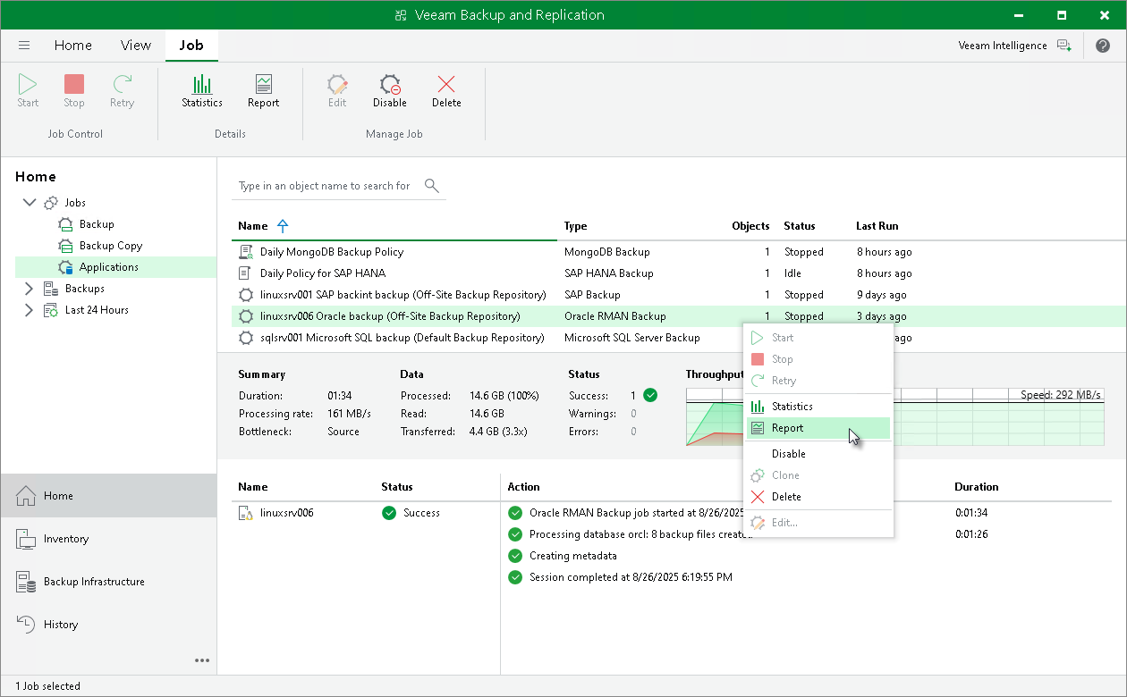 Generate Backup Job Report