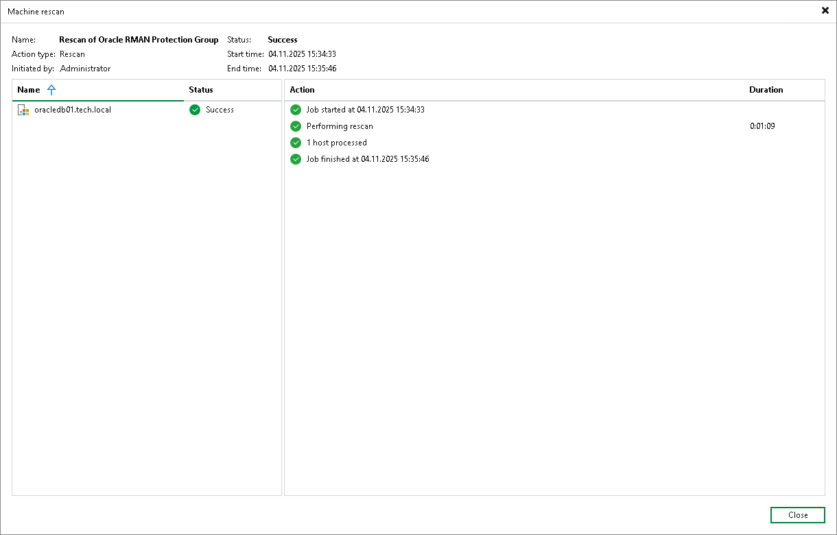Viewing Rescan Job Statistics