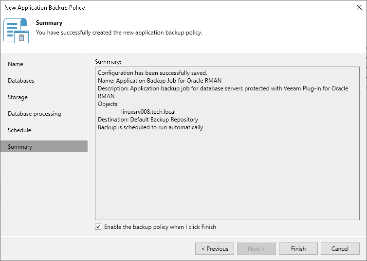 Step 8. Review Policy Settings
