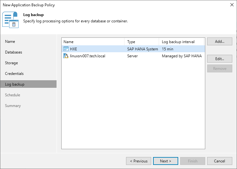 Step 7. Specify Log Backup Settings