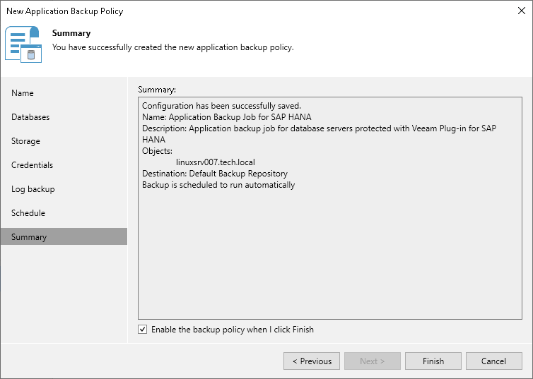 Step 9. Review Policy Settings
