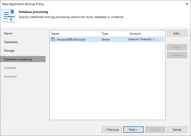 Step 6. Specify Database Processing Settings