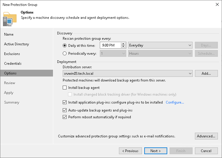 Step 6. Specify Discovery and Deployment Options