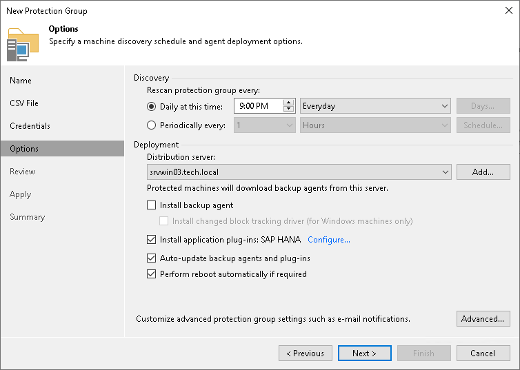 Step 5. Specify Discovery and Deployment Options