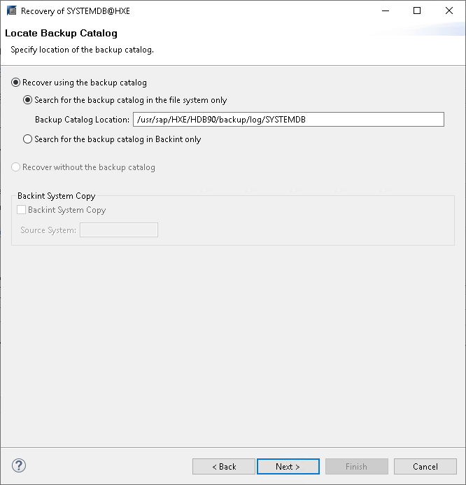 Restoring Databases (SAP HANA Studio)