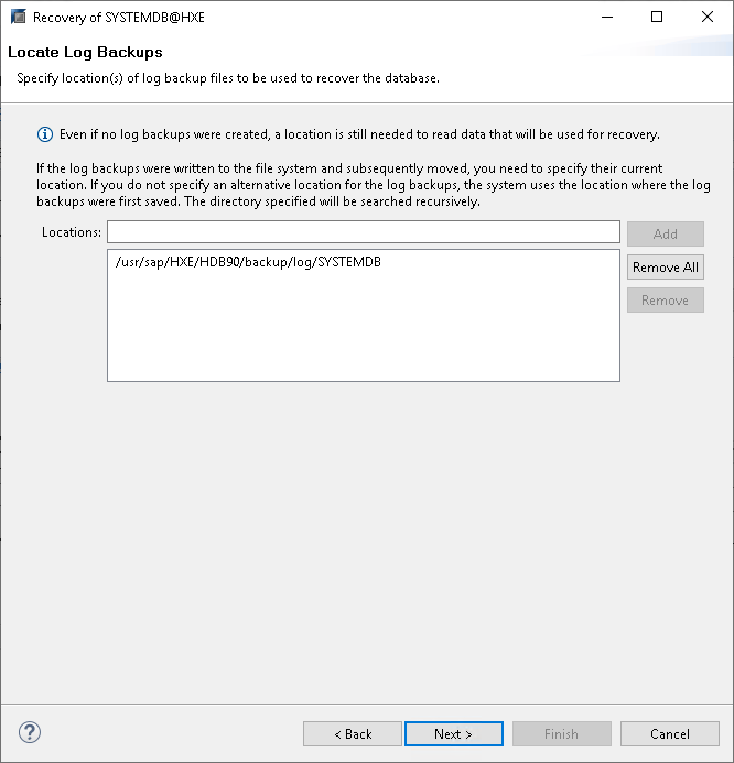 Restoring Databases (SAP HANA Studio)