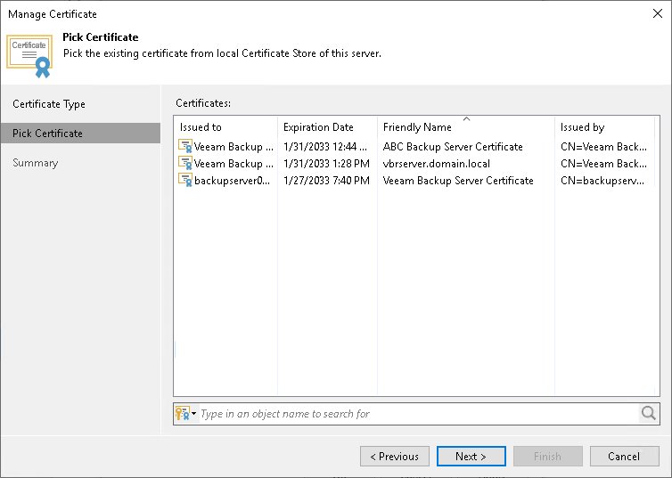 Importing Certificates from Certificate Store
