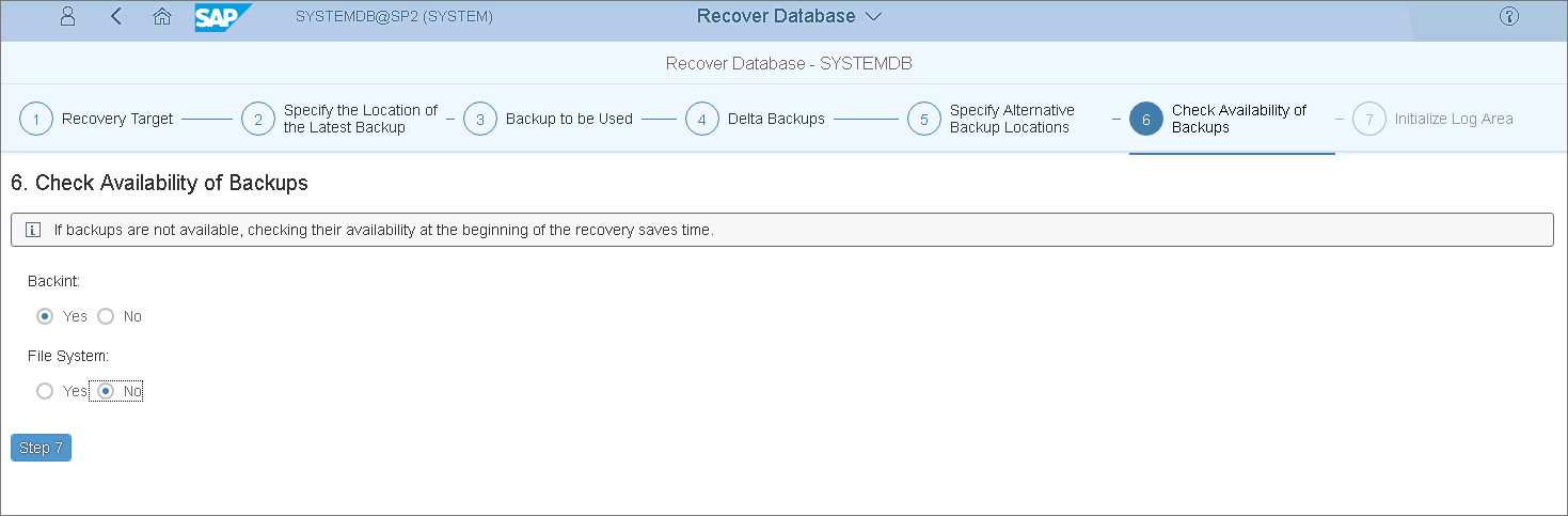 Check Availability of Backups