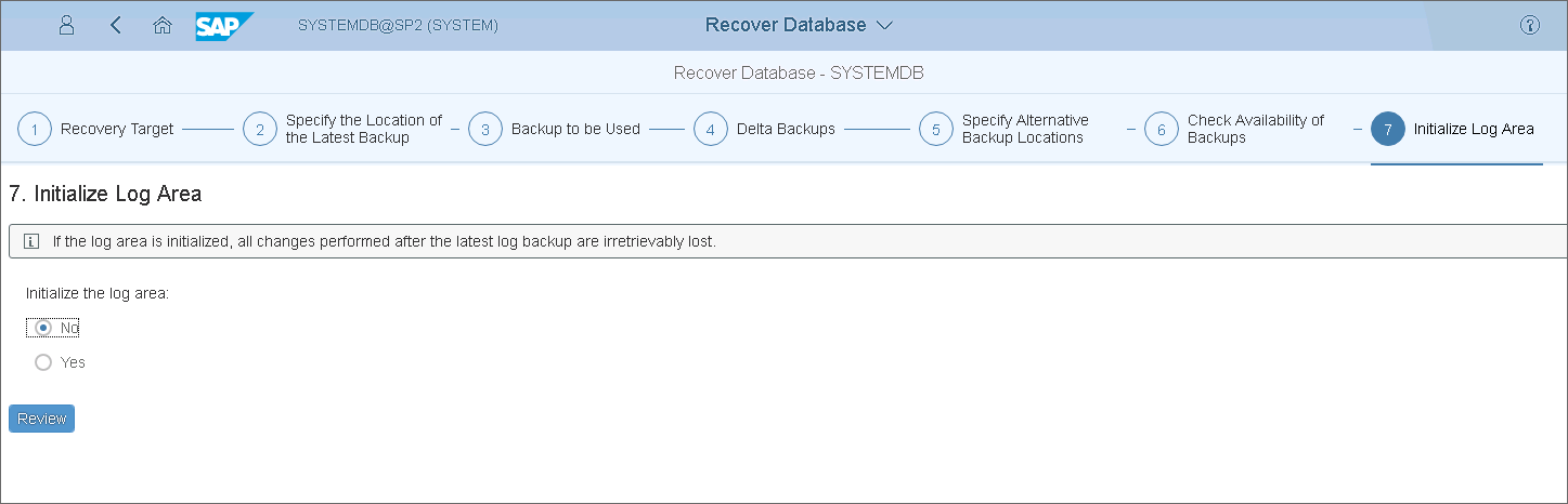 Restoring SYSTEMDB (SAP HANA Cockpit)