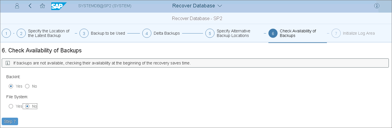 Check Availability of Backups