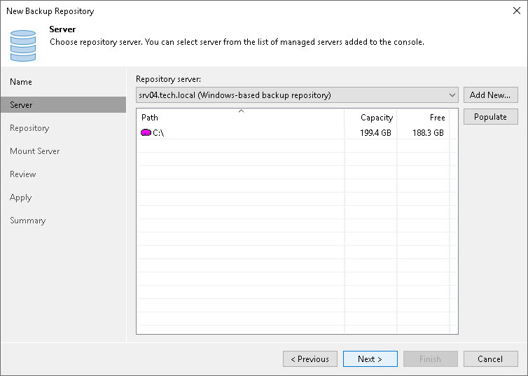 Step 4. Configuring Backup Repository