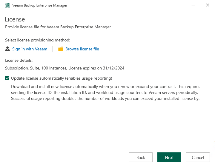 Installing Veeam Backup Enterprise Manager