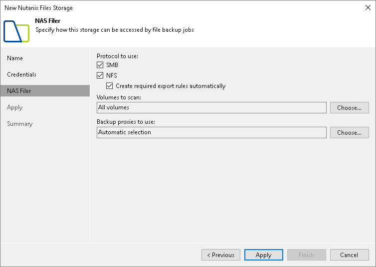 Step 4. Specify NAS Access Options