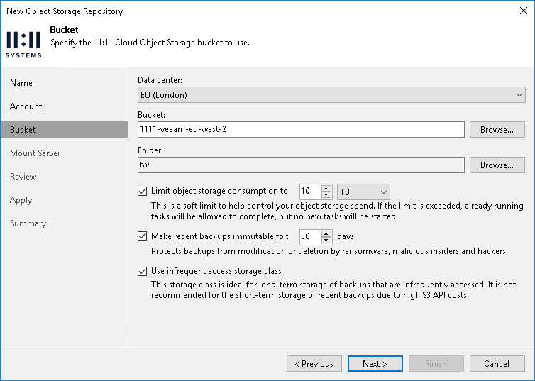 Step 4. Specify Object Storage Settings