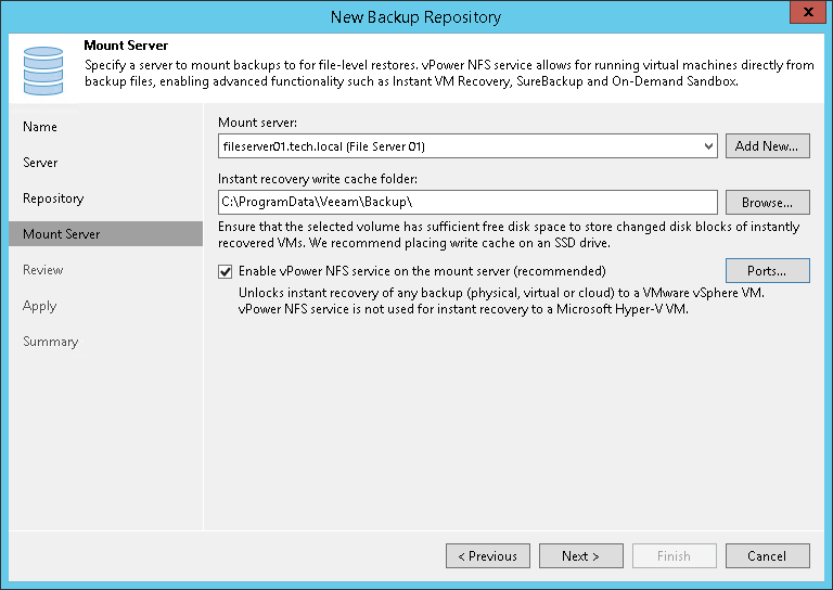 Step 5. Specify Mount Server Settings