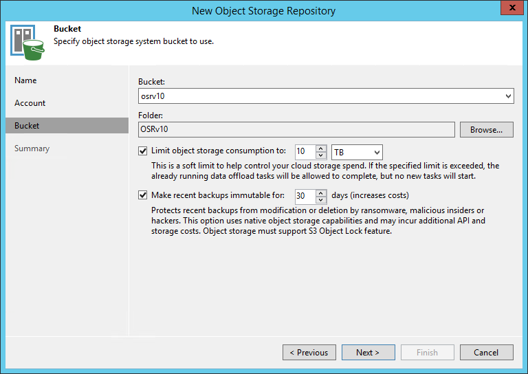 Specify Object Storage Settings
