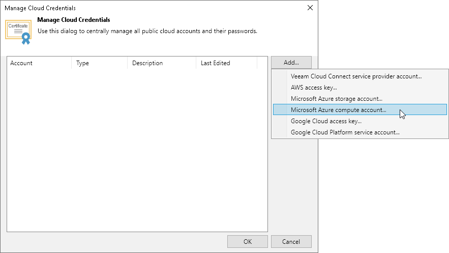 Step 1. Launch Microsoft Azure Compute Account Wizard