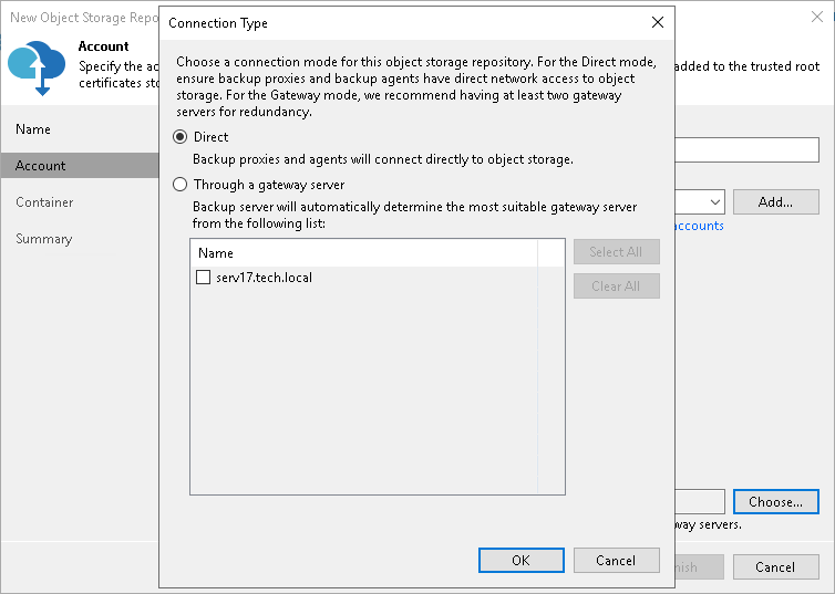 Step 3. Specify Object Storage Account