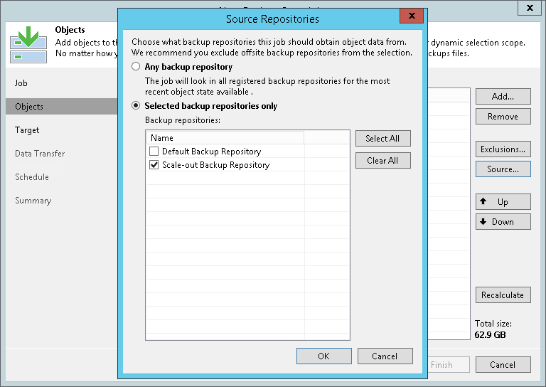 Step 5. Select Source Backup Repositories