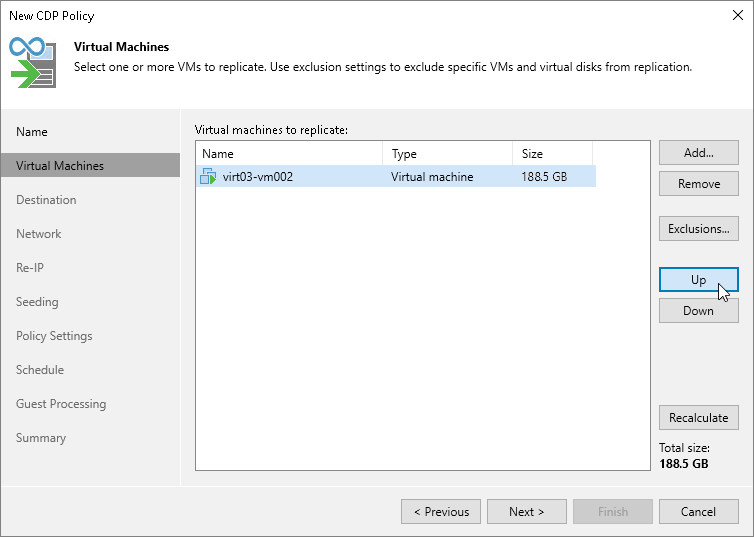 Step 5. Specify VM Processing Order