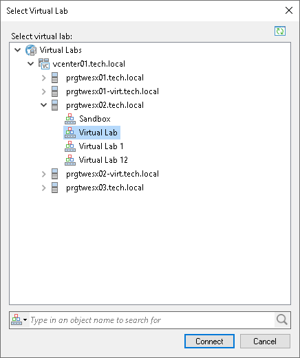 Connecting to Existing Virtual Lab