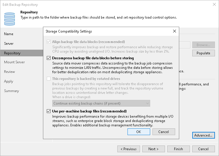Step 4. Configure Backup Repository Settings