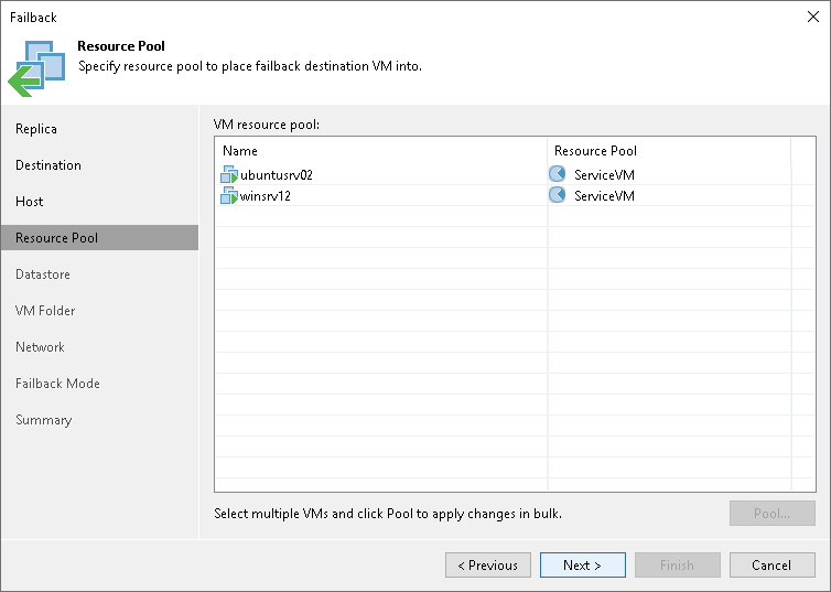 Step 5. Select Target Resource Pool