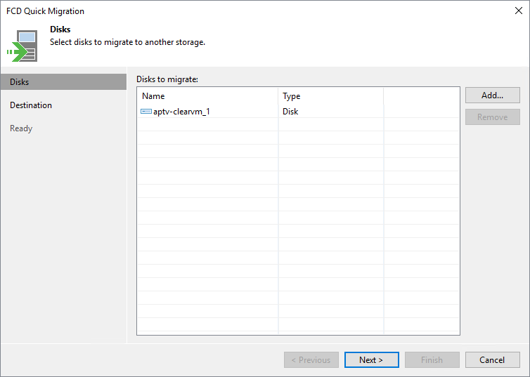 Step 2. Select FCDs to Migrate