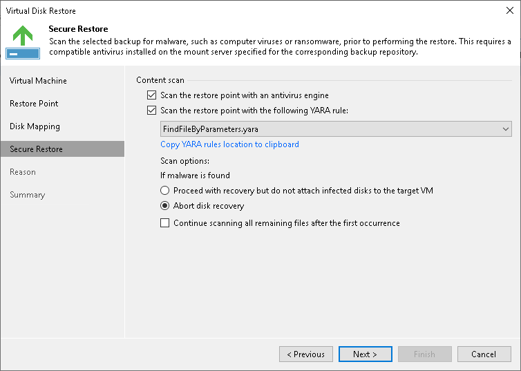 Step 5. Specify Secure Restore Settings