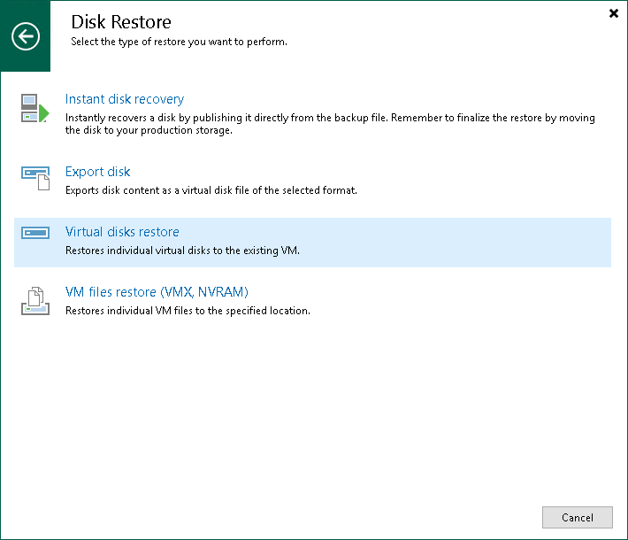 Step 1. Launch Virtual Disk Restore Wizard