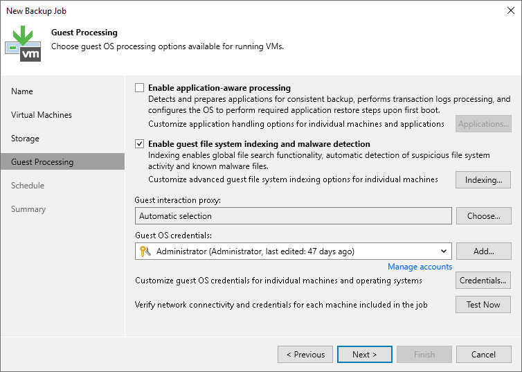 VM Guest File System Indexing