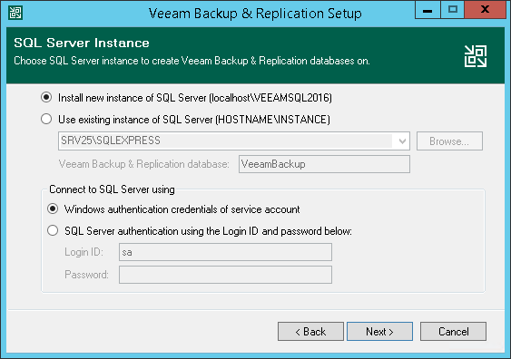 Step 8. Select Microsoft SQL Server Instance