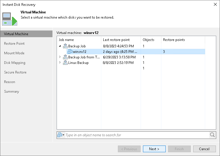 Step 2. Select Source VM