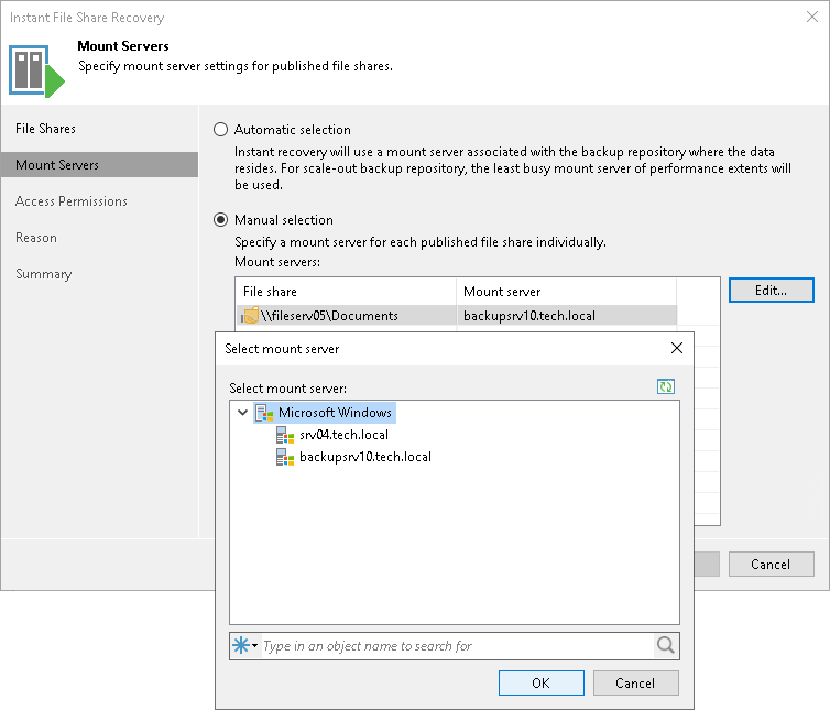 Step 3. Specify Mount Server Settings