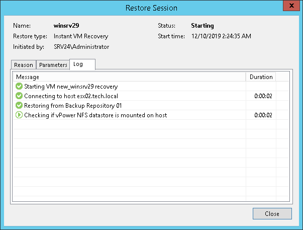 Step 9. Verify Instant VM Recovery Settings