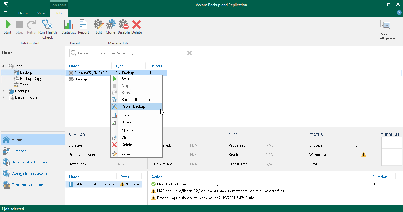 Performing Health Check and Repair for File Share Backup Files In Sql Server Health Check Report Template