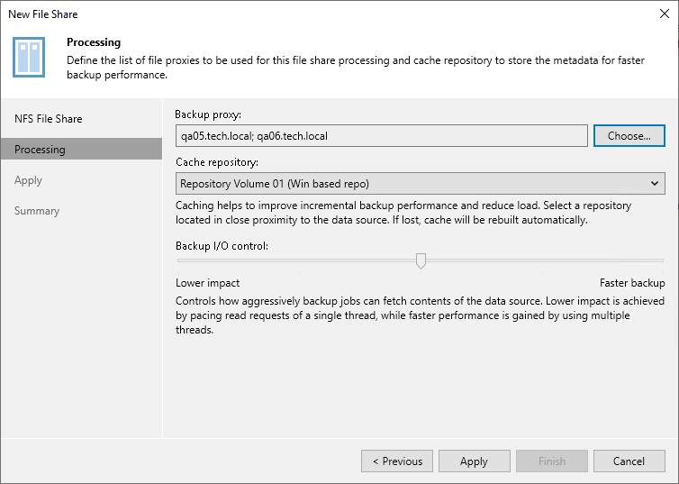 Step 4. Specify File Share Processing Settings