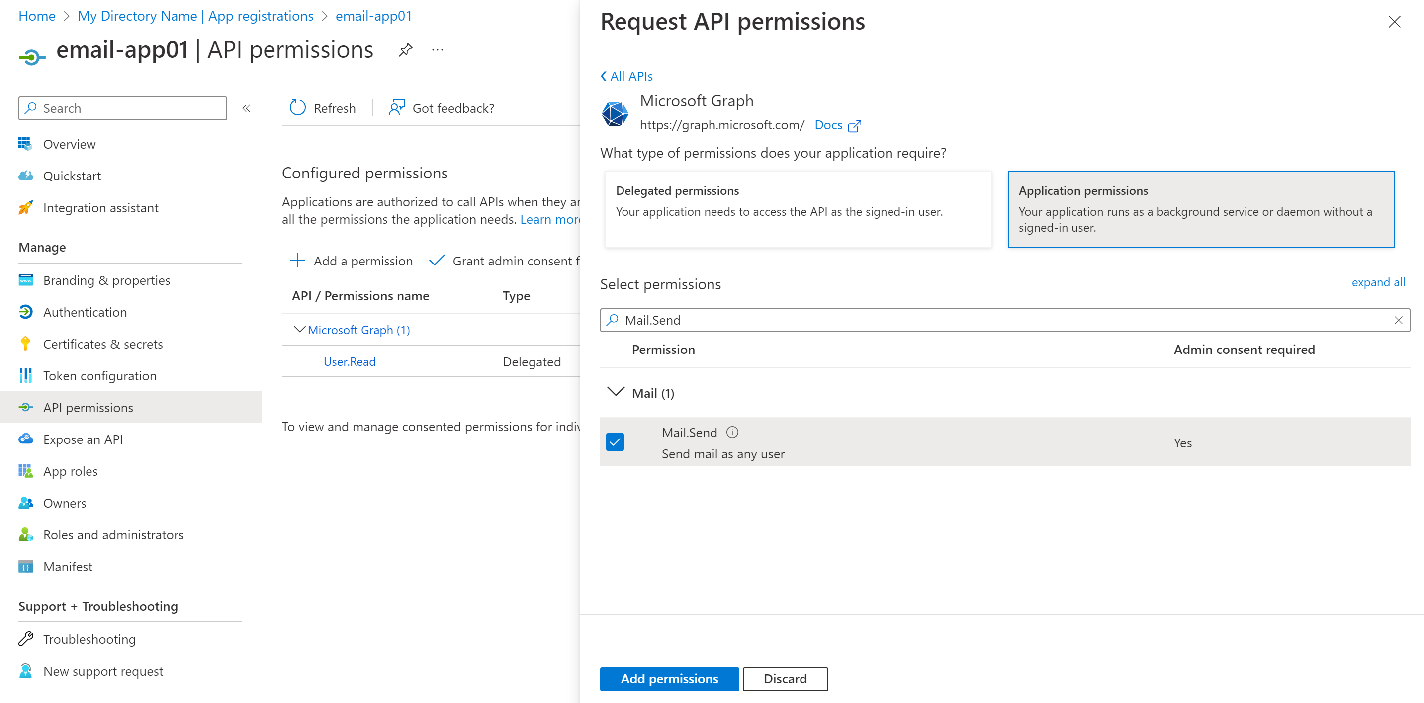 Registering Application in Microsoft Azure Portal